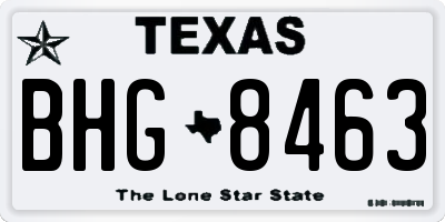 TX license plate BHG8463