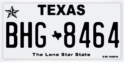 TX license plate BHG8464