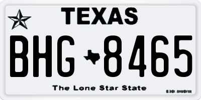 TX license plate BHG8465