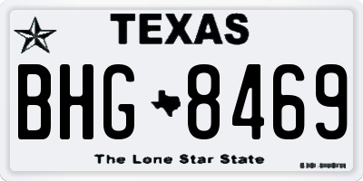 TX license plate BHG8469