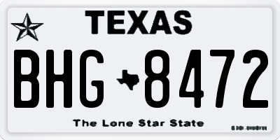 TX license plate BHG8472