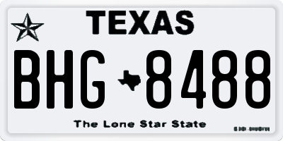 TX license plate BHG8488
