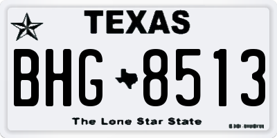 TX license plate BHG8513