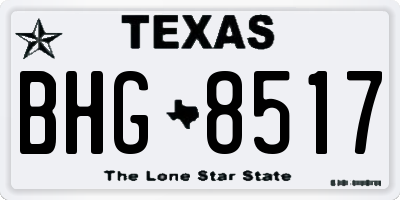 TX license plate BHG8517
