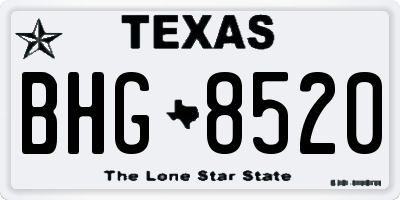 TX license plate BHG8520
