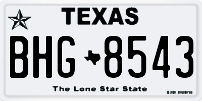 TX license plate BHG8543