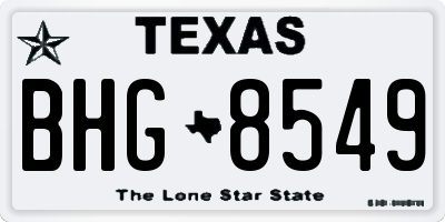 TX license plate BHG8549