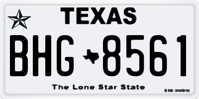 TX license plate BHG8561