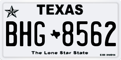 TX license plate BHG8562