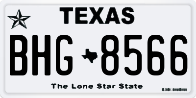 TX license plate BHG8566