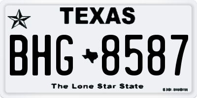 TX license plate BHG8587
