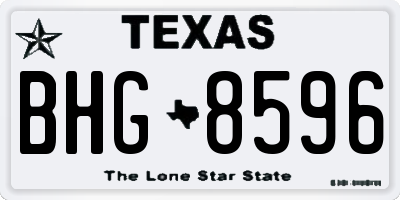 TX license plate BHG8596