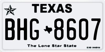 TX license plate BHG8607
