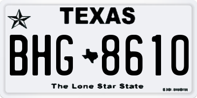 TX license plate BHG8610