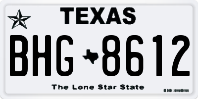 TX license plate BHG8612