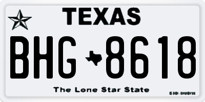 TX license plate BHG8618