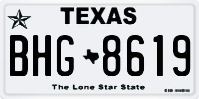 TX license plate BHG8619