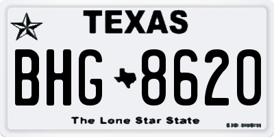 TX license plate BHG8620
