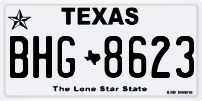 TX license plate BHG8623