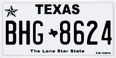 TX license plate BHG8624
