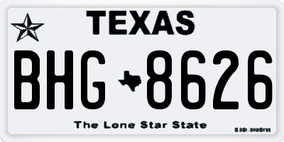 TX license plate BHG8626