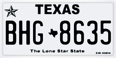 TX license plate BHG8635