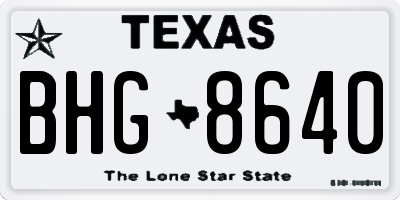 TX license plate BHG8640