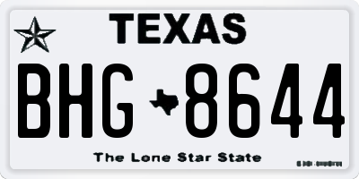 TX license plate BHG8644