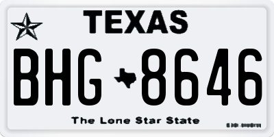 TX license plate BHG8646