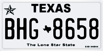 TX license plate BHG8658