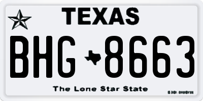 TX license plate BHG8663