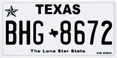 TX license plate BHG8672