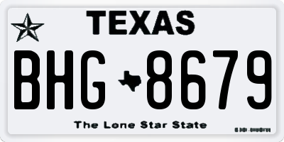 TX license plate BHG8679