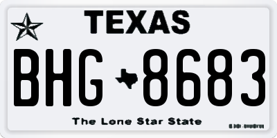 TX license plate BHG8683