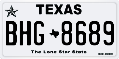 TX license plate BHG8689