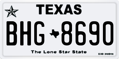 TX license plate BHG8690
