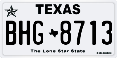 TX license plate BHG8713