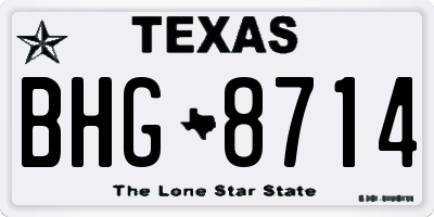 TX license plate BHG8714