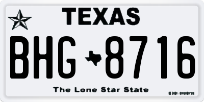 TX license plate BHG8716