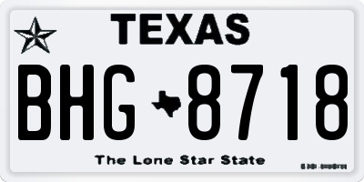 TX license plate BHG8718