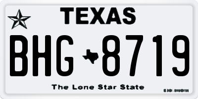 TX license plate BHG8719