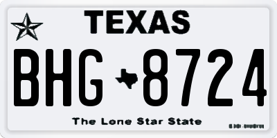 TX license plate BHG8724