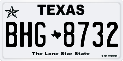 TX license plate BHG8732