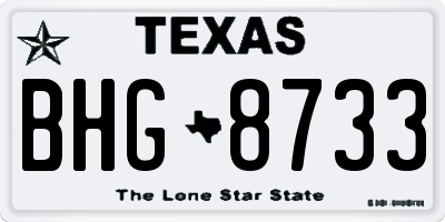 TX license plate BHG8733
