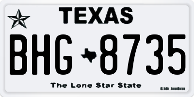 TX license plate BHG8735