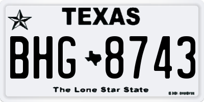 TX license plate BHG8743