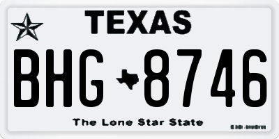 TX license plate BHG8746