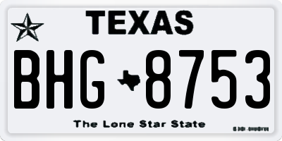 TX license plate BHG8753