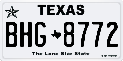 TX license plate BHG8772