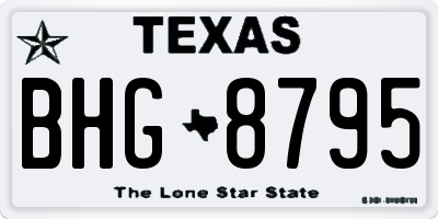 TX license plate BHG8795